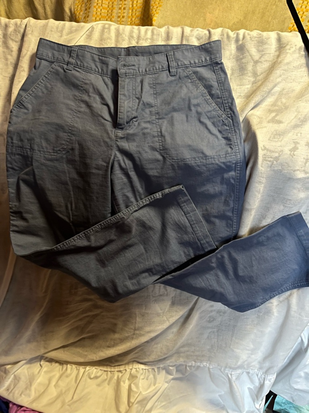 WOMen's Casual Blue Straight-Leg Pants